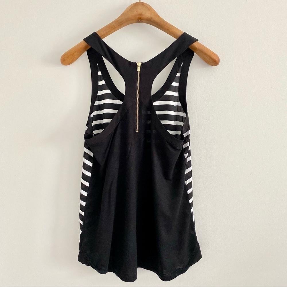 Express Racerback Black & White Stripe Tank Size XS - Picture 3 of 4
